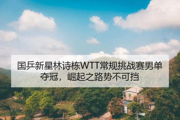 国乒新星林诗栋WTT常规挑战赛男单夺冠，崛起之路势不可挡